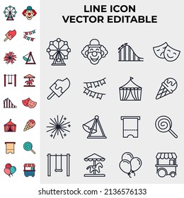 Amusement Park set icon symbol template for graphic and web design collection logo vector illustration