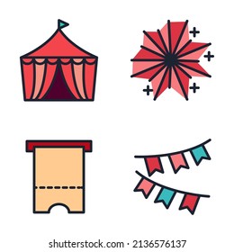 Amusement Park set icon symbol template for graphic and web design collection logo vector illustration