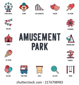 Amusement Park set icon symbol template for graphic and web design collection logo vector illustration