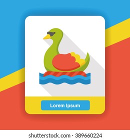 amusement park swan boats flat icon