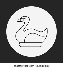 amusement park swan boats line icon