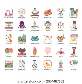 Amusement park, Thin Line and Pixel Perfect Icons