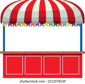 Amusement Park Ticket Booth Isolated Illustration