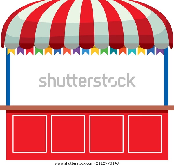 Amusement park\
ticket booth isolated\
illustration
