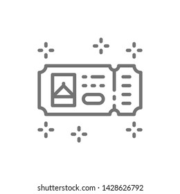 Amusement park ticket line icon.