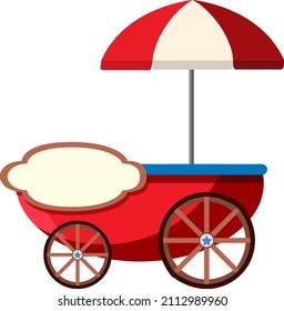 Amusement park trolley isolated illustration