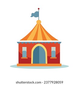 Amusement park vector flat design template elements, circus tent icon