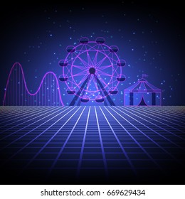Amusement park. Vector illustration.