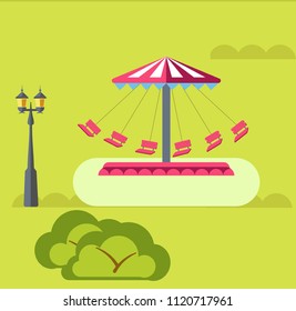 Amusement park vector rides attraction