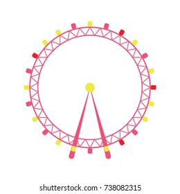 Amusement park wheel. Vector illustration.
