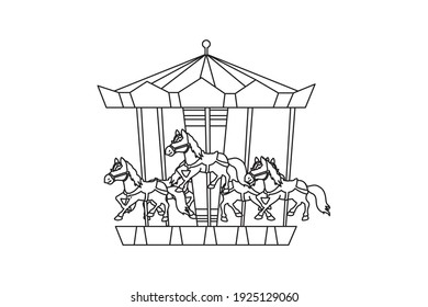 Amusement Parks Carousel Vector Icon