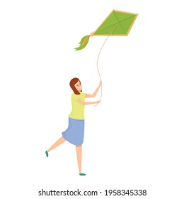 Amusement playing kite icon. Cartoon of Amusement playing kite vector icon for web design isolated on white background