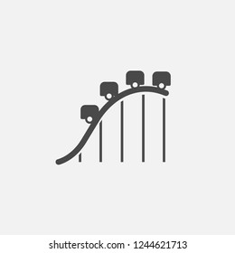 Amusement roller coaster icon
