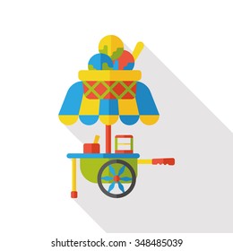 amusement snack cart stand flat icon