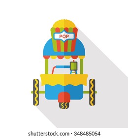 amusement snack cart stand flat icon