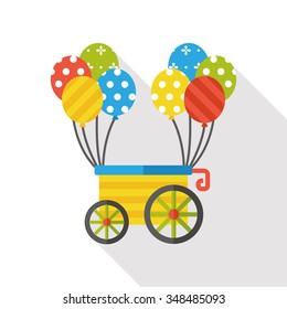 amusement snack cart stand flat icon