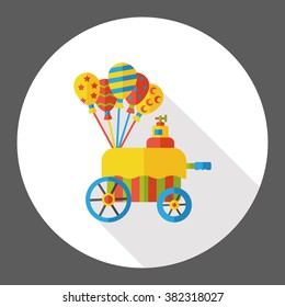amusement snack cart stand flat icon