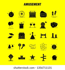 Amusement Solid Glyph Icon for Web, Print and Mobile UX/UI Kit. Such as: Comedy, Drama, Entertainment, Theater, Emojis, Carnival, Circus, Magic Pictogram Pack. - Vector
