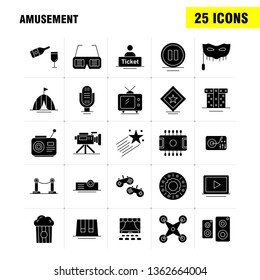 Amusement Solid Glyph Icon for Web, Print and Mobile UX/UI Kit. Such as: Ticket, Sale, Mane, Cinema, Drone, Camera, Video, Media, Pictogram Pack. - Vector