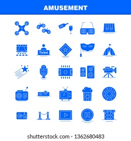Amusement Solid Glyph Icon for Web, Print and Mobile UX/UI Kit. Such as: Ticket, Sale, Mane, Cinema, Drone, Camera, Video, Media, Pictogram Pack. - Vector
