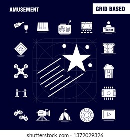 Amusement Solid Glyph Icon for Web, Print and Mobile UX/UI Kit. Such as: Ticket, Sale, Mane, Cinema, Drone, Camera, Video, Media, Pictogram Pack. - Vector