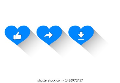 "Amuse,share your heart,download love vector icon.Thumbs-up icons, sharing and downloading on symbols of love.vector illustration."