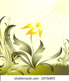 Amusing background with field flowers.