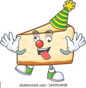 Amusing Clown cheese cake cartoon character mascot style