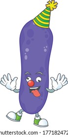 Amusing Clown escherichia coli cartoon character mascot style. Vector illustration