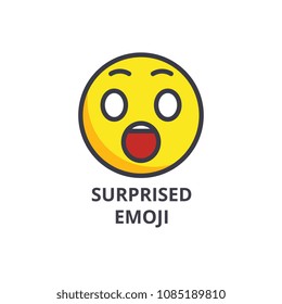 amusing emoji vector line icon, sign, illustration on background, editable strokes