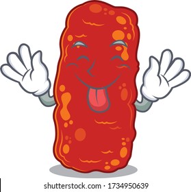 An amusing face acinetobacter bacteria cartoon design with tongue out