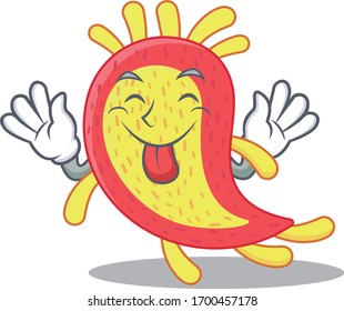 An amusing face azorhizobium caulinodans cartoon design with tongue out