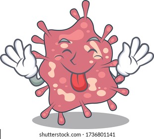 An amusing face haemophilus ducreyi cartoon design with tongue out