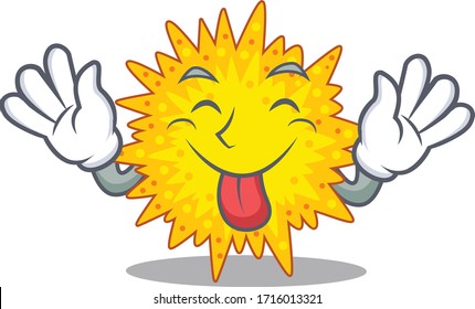 An amusing face mycoplasma cartoon design with tongue out