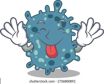 An amusing face rickettsia cartoon design with tongue out