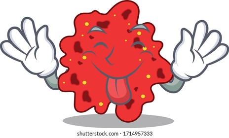 An amusing face streptococcus pneumoniae cartoon design with tongue out