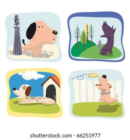 Amusing illustrations of dogs