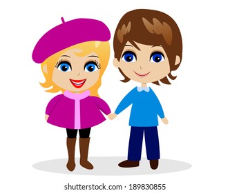 amusing merry pair on a white background,vector illustration