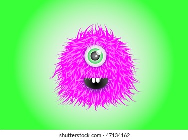 Amusing pink monster