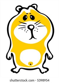 The amusing stylized golden hamster on a white background.