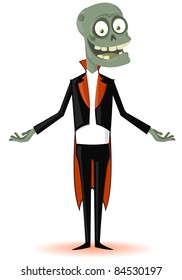 The amusing zombie in a suit