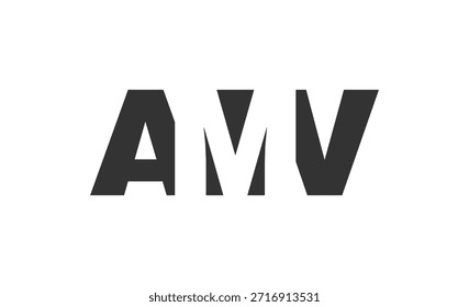 AMV logo design. Initial letter A M V bold font style for tech startups, consulting, corporate branding. Creative company name, headlines typography identity, trendy logotype. Vector illustration.