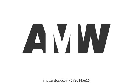 Projeto do logotipo AMW. Letra inicial A M W estilo de fonte em negrito para start-ups de tecnologia, consultoria, marca corporativa. Nome criativo da empresa, manchetes identidade tipográfica, logotipo moderno. Ilustração vetorial.