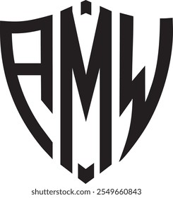 Projeto do logotipo AMW Shield, ícone, símbolo, arquivo de vetor 