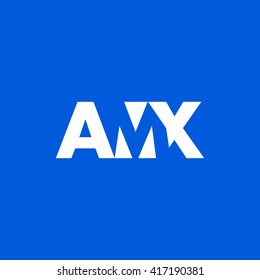 AMX Logo. Vector Graphic Branding Letter Element. White Background