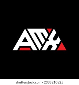 AMX triangle letter logo design with triangle shape. AMX triangle logo design monogram. AMX triangle vector logo template with red color. AMX triangular logo Simple, Elegant, and Luxurious design.