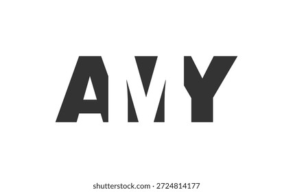 AMY Logo Design. Anfangsbuchstabe A M Y fett Schriftstil für Tech-Startups, Beratung, Corporate Branding. Name des kreativen Unternehmens, Schlagzeilen, Typografie, trendige Logoart. Vektorgrafik.