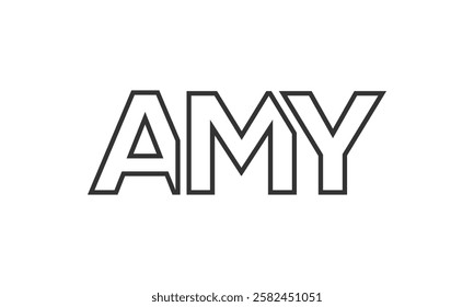 AMY logo design template with strong and modern bold text. Initial based vector logotype featuring simple and minimal typography. Trendy company identity ideal for businesses brand presence.