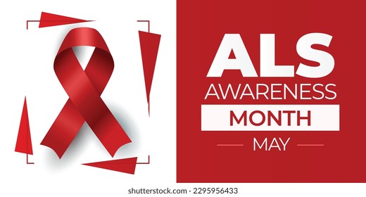 Amyotrophic lateral sclerosis ALS Awareness Month. Observed in May. Vector banner.