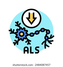 amyotrophic lateral sclerosis disease color icon vector. amyotrophic lateral sclerosis disease sign. isolated symbol illustration